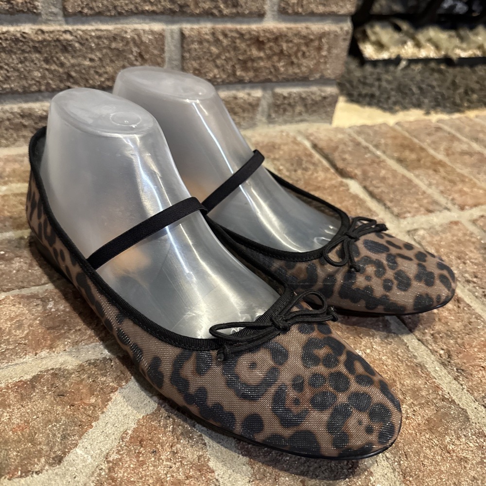 Dolce Vita Women's Cadel Ballet Flats DK Leopard Mesh Size 10 US Mary Jane #433